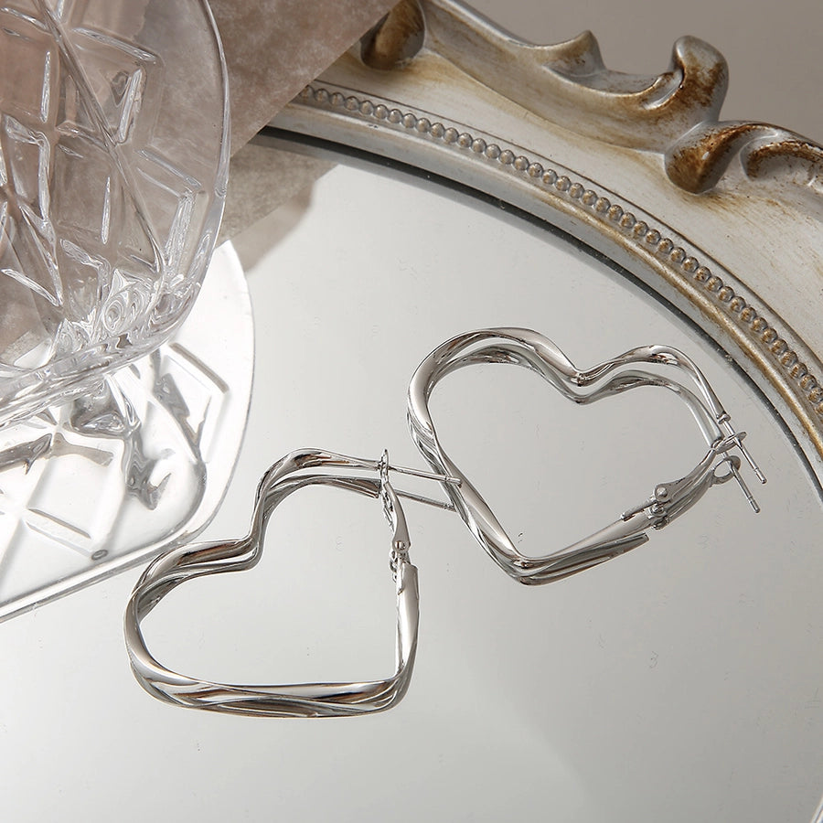 heart plating earrings
