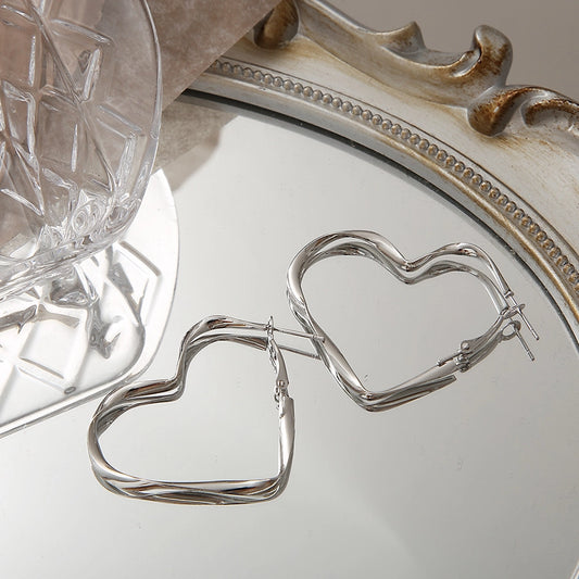 heart plating earrings