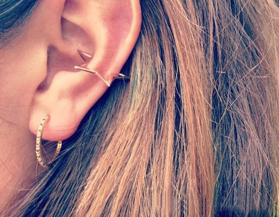 Retro Geometric Plating Alloy No Inlaid Clip Earrings