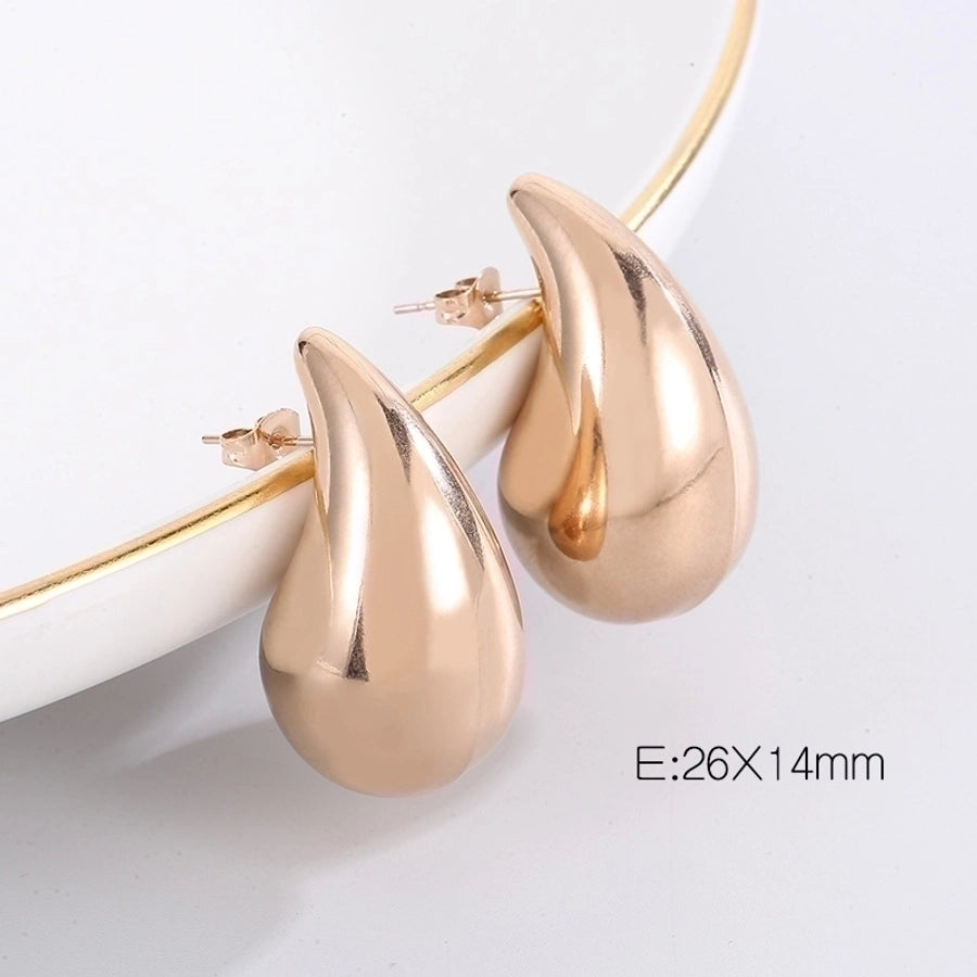 Stainless Steel 18K Gold Plated Ear Studs