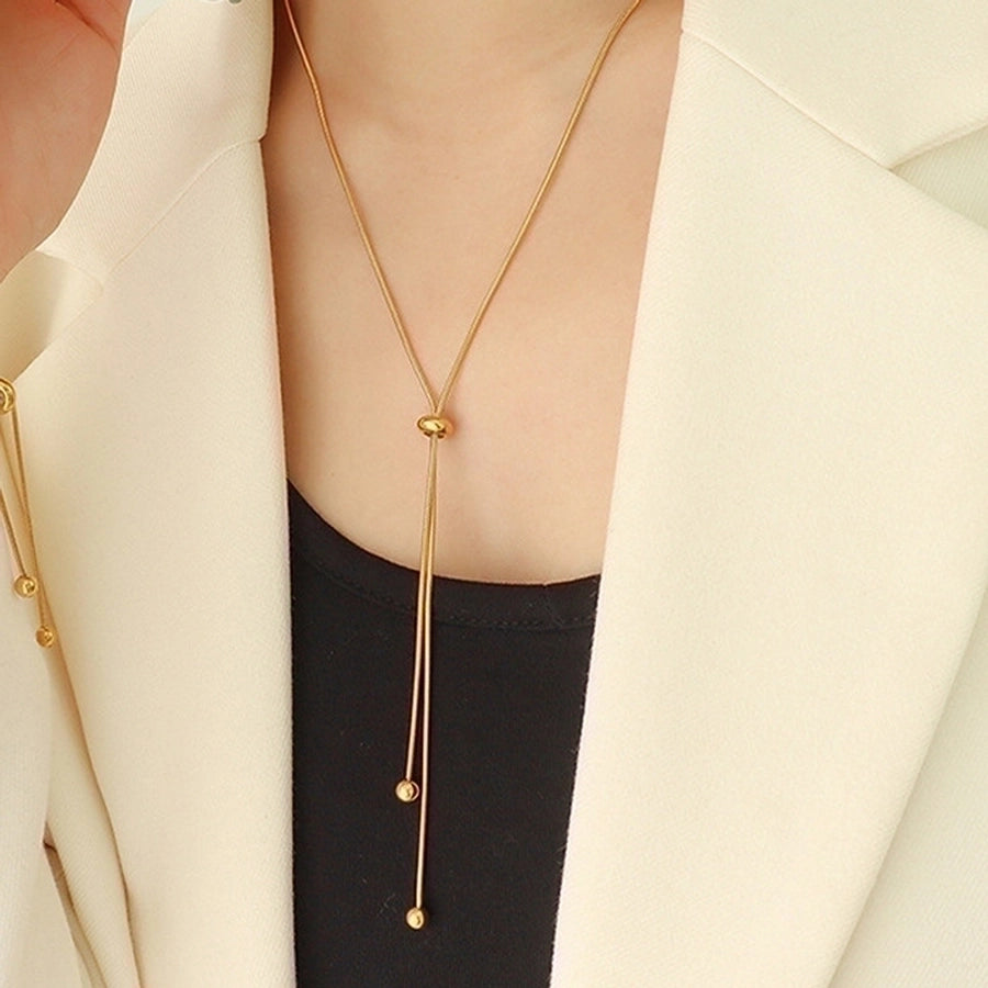 lady stainless steel long necklace