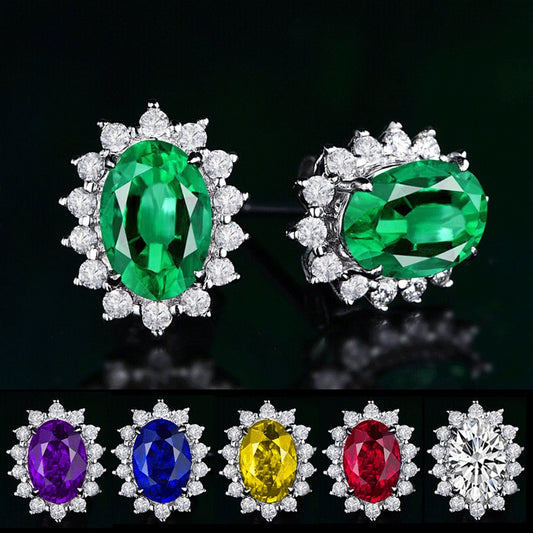 oval crystal ear