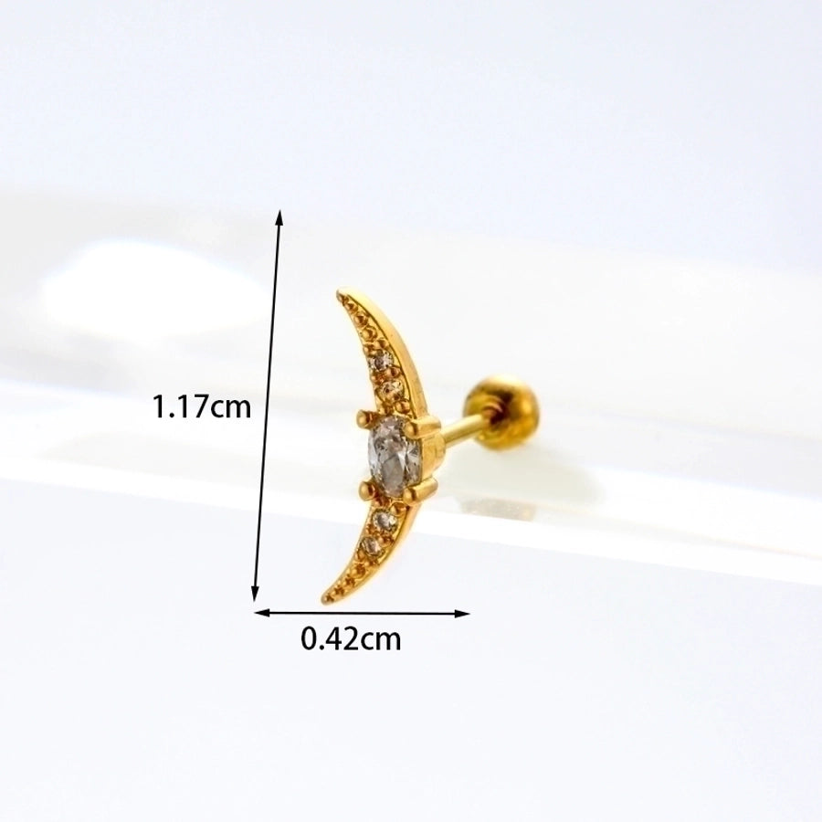 Ear Stainless Steel Zircon