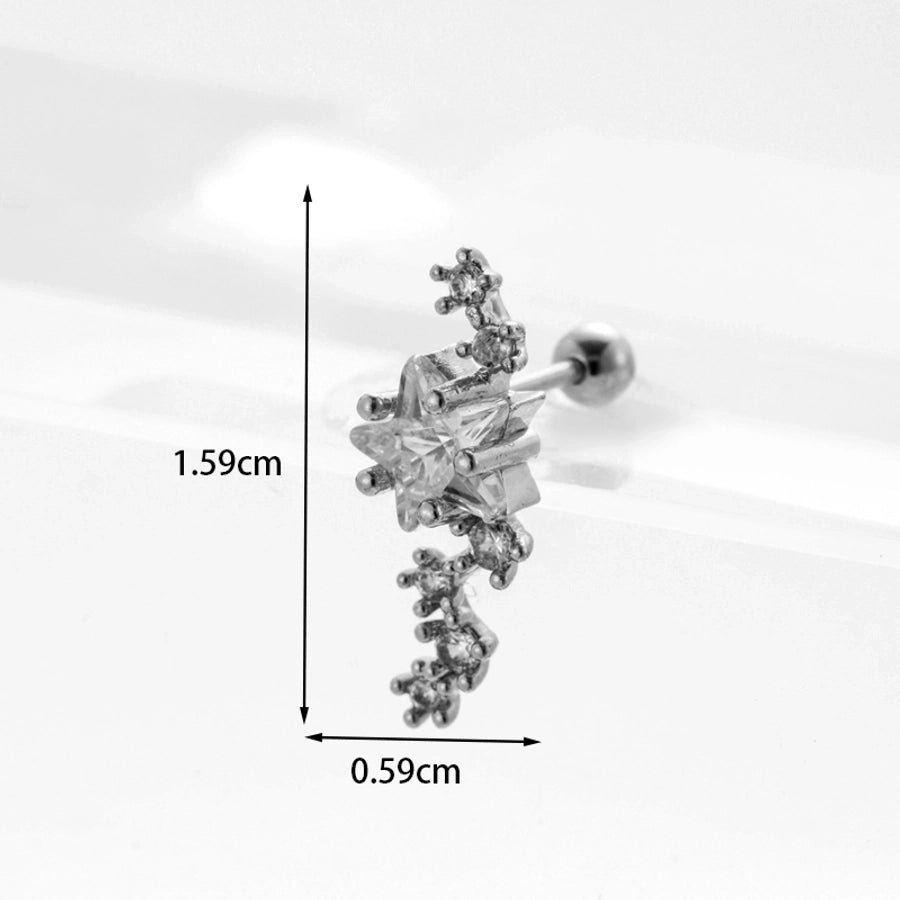 Ear Stainless Steel Zircon