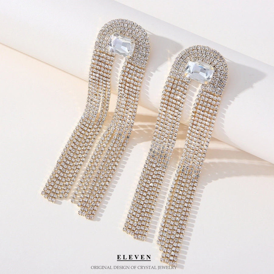 tassel zircon earrings