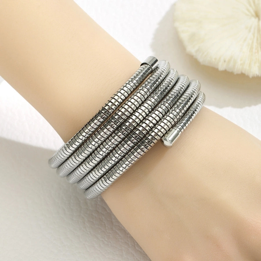 Simple Style Stainless Steel Bangle