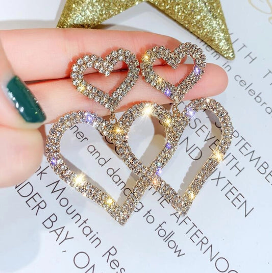 plating rhinestones earrings