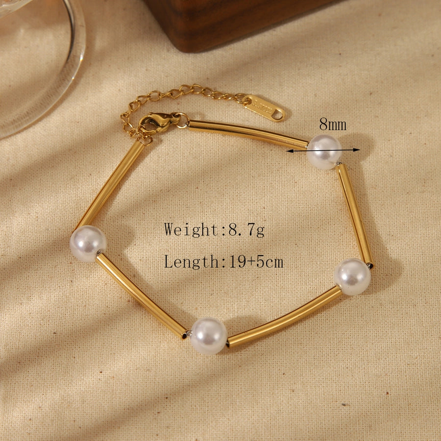 Pearl Stainless Steel Bracelets Necklace