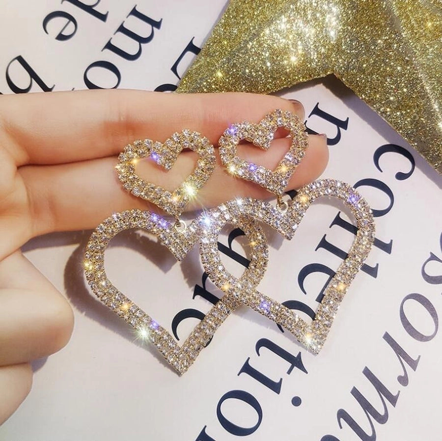 plating rhinestones earrings
