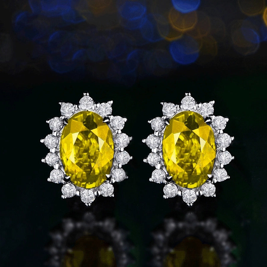 oval crystal ear