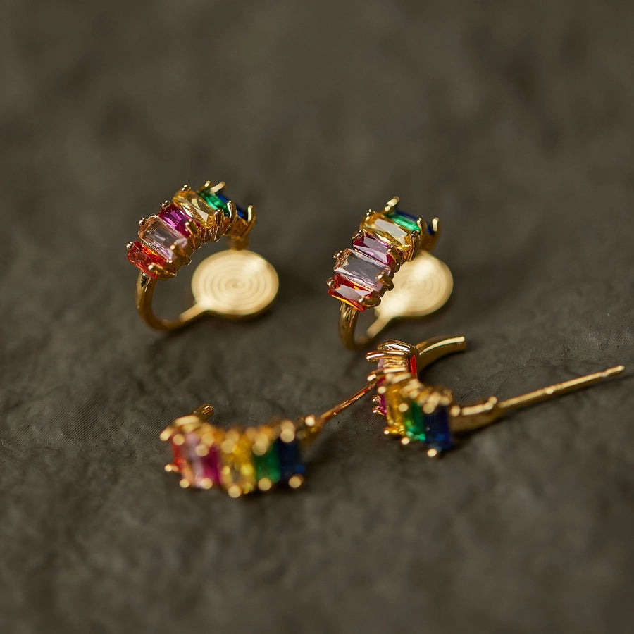 Rainbow zircon chapa de oro