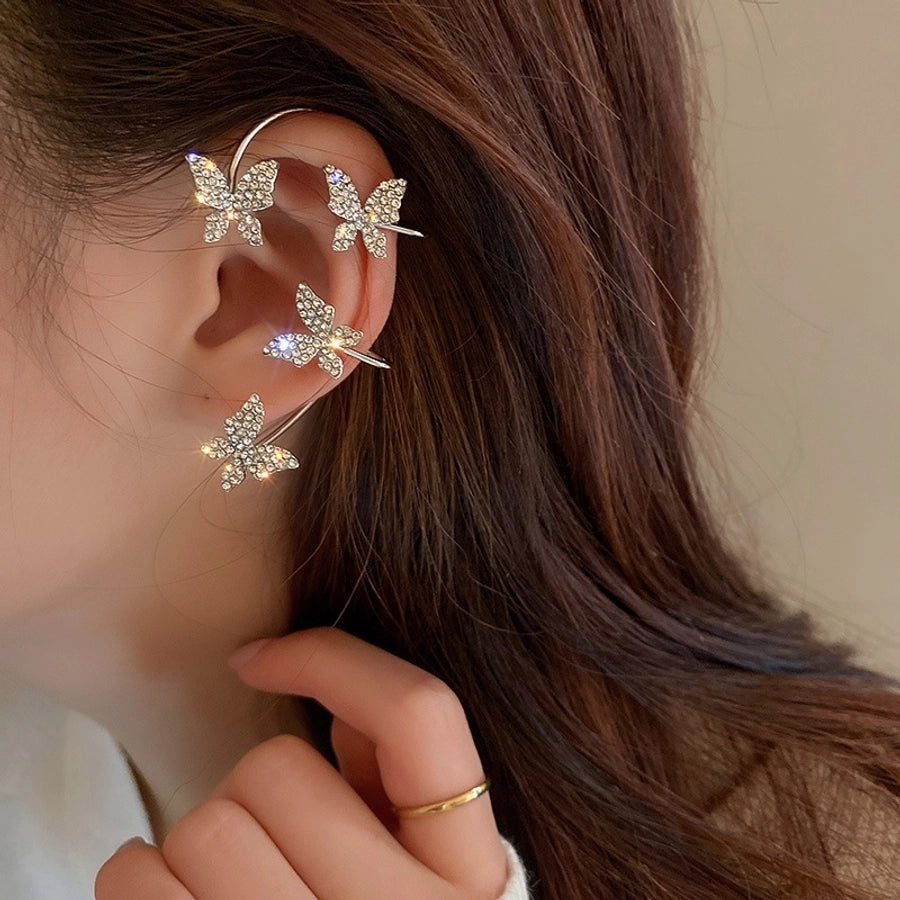 rhinestone butterfly earrings