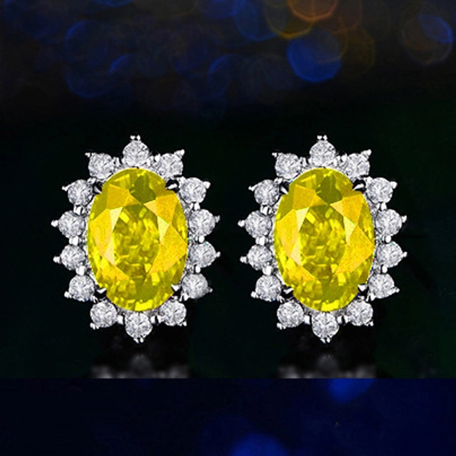 oval crystal ear
