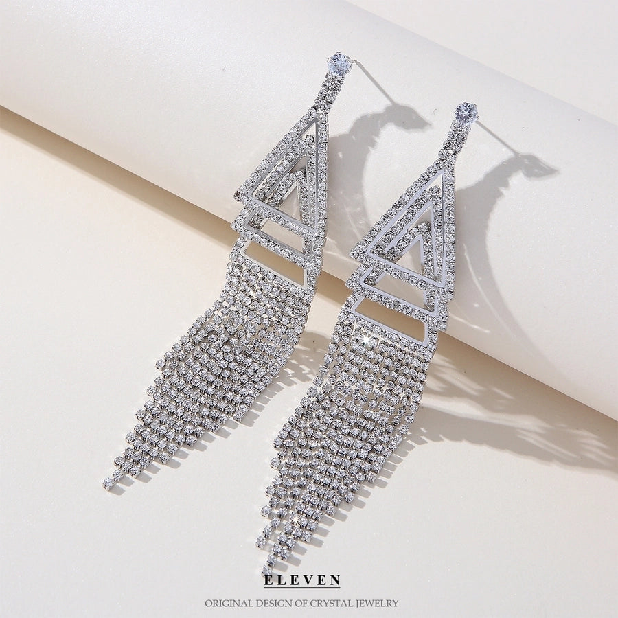 tassel zircon earrings
