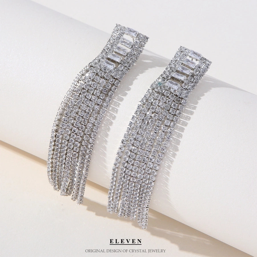 tassel zircon earrings