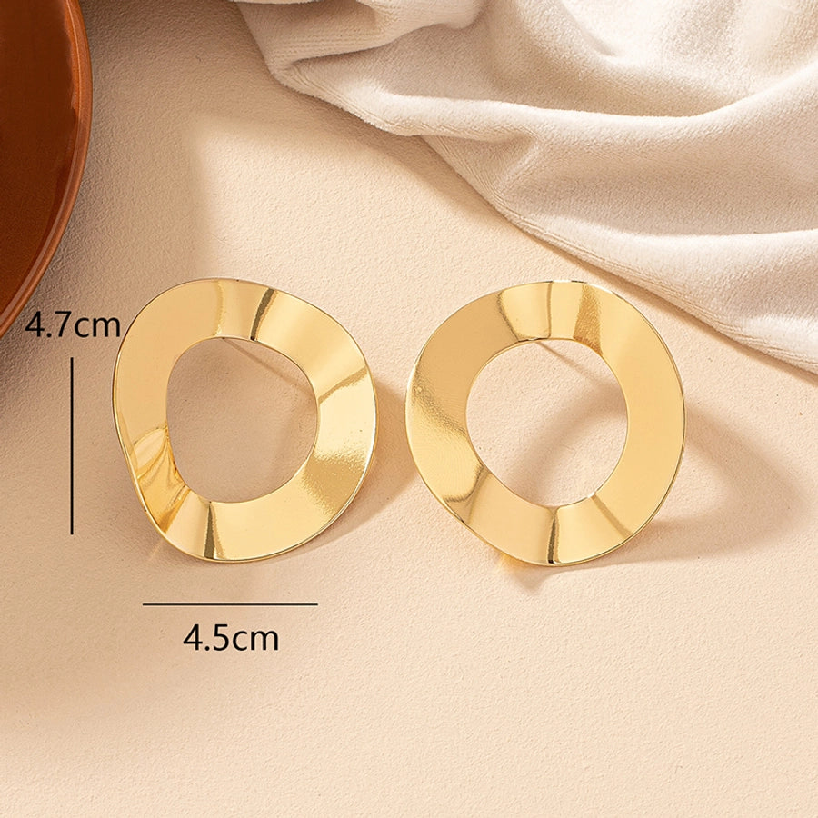 geometric alloy ear studs