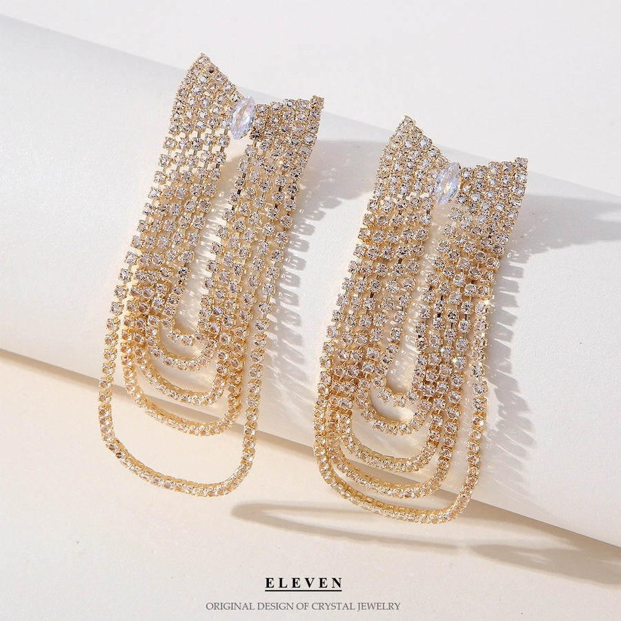 tassel zircon earrings