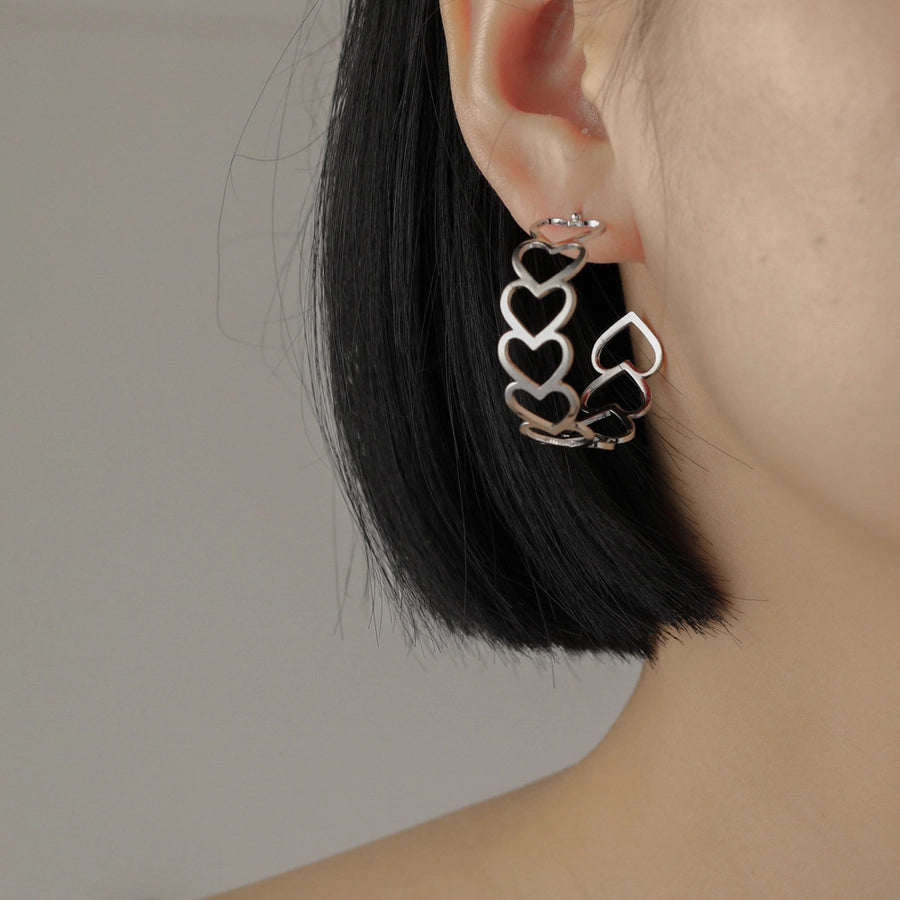 heart metal earrings