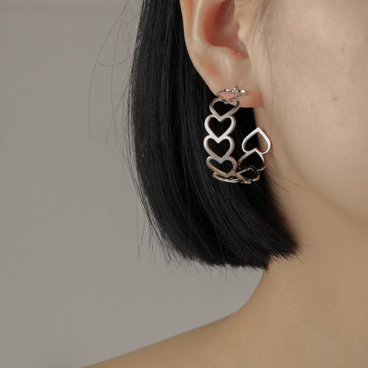 heart metal earrings