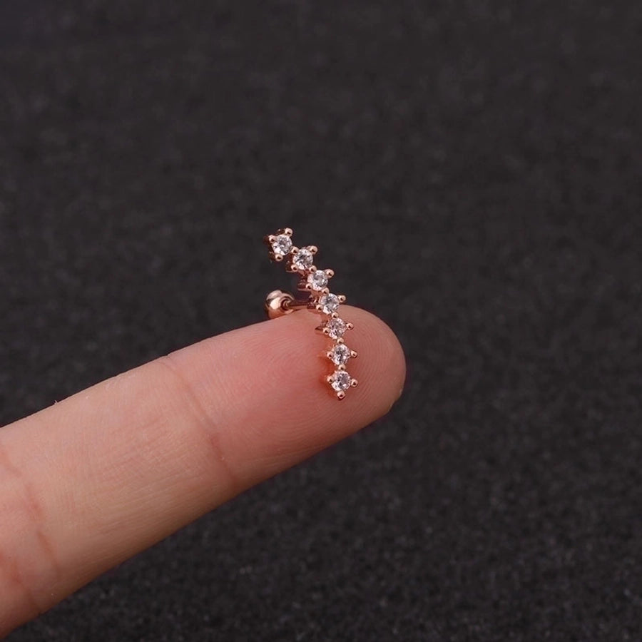 Ear Stainless Steel Zircon