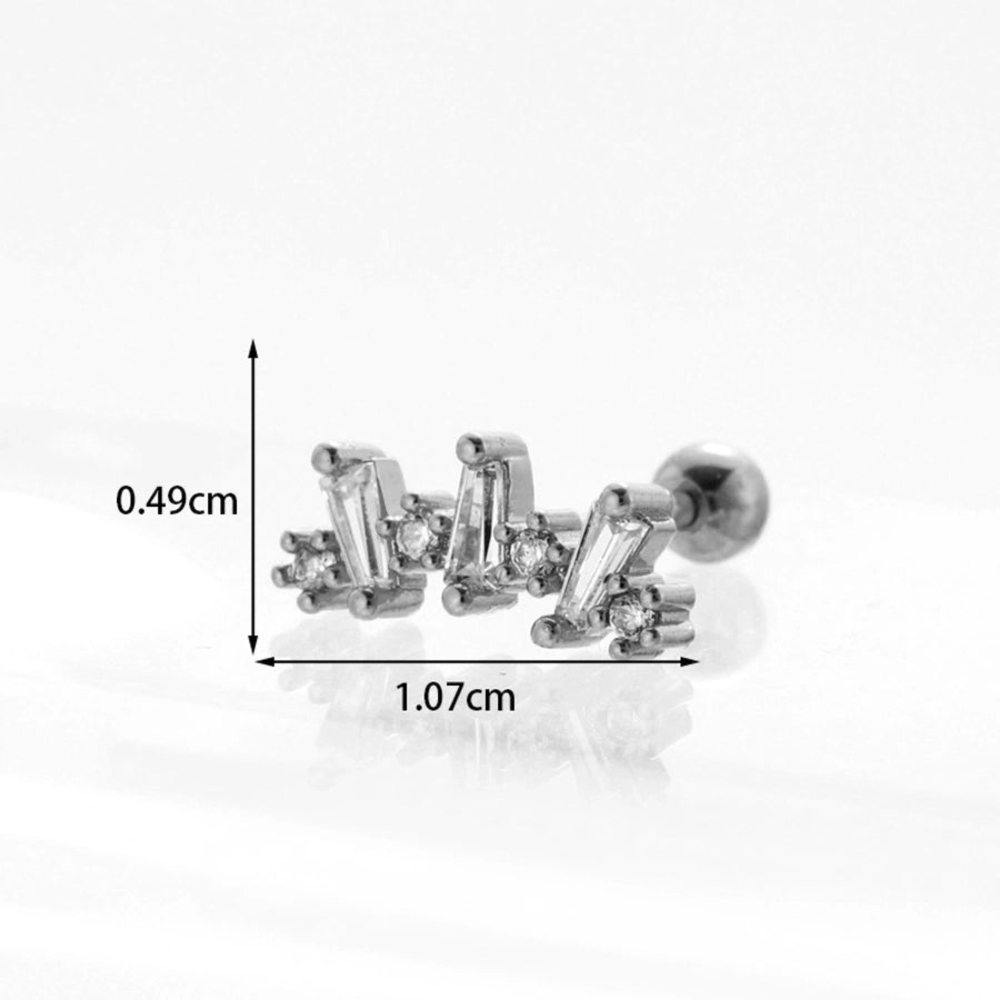 Ear Stainless Steel Zircon