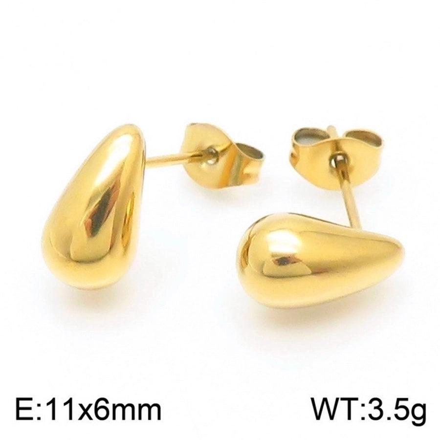 Stainless Steel 18K Gold Plated Ear Studs
