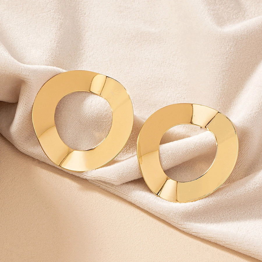 geometric alloy ear studs