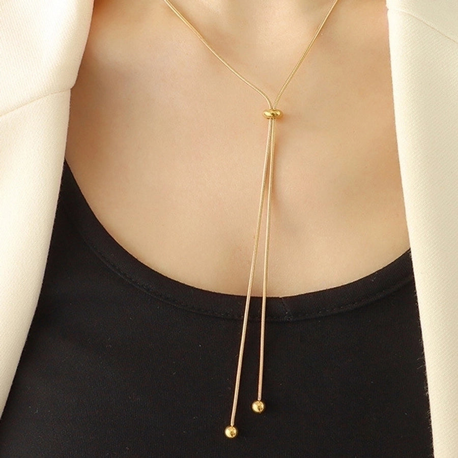 lady stainless steel long necklace