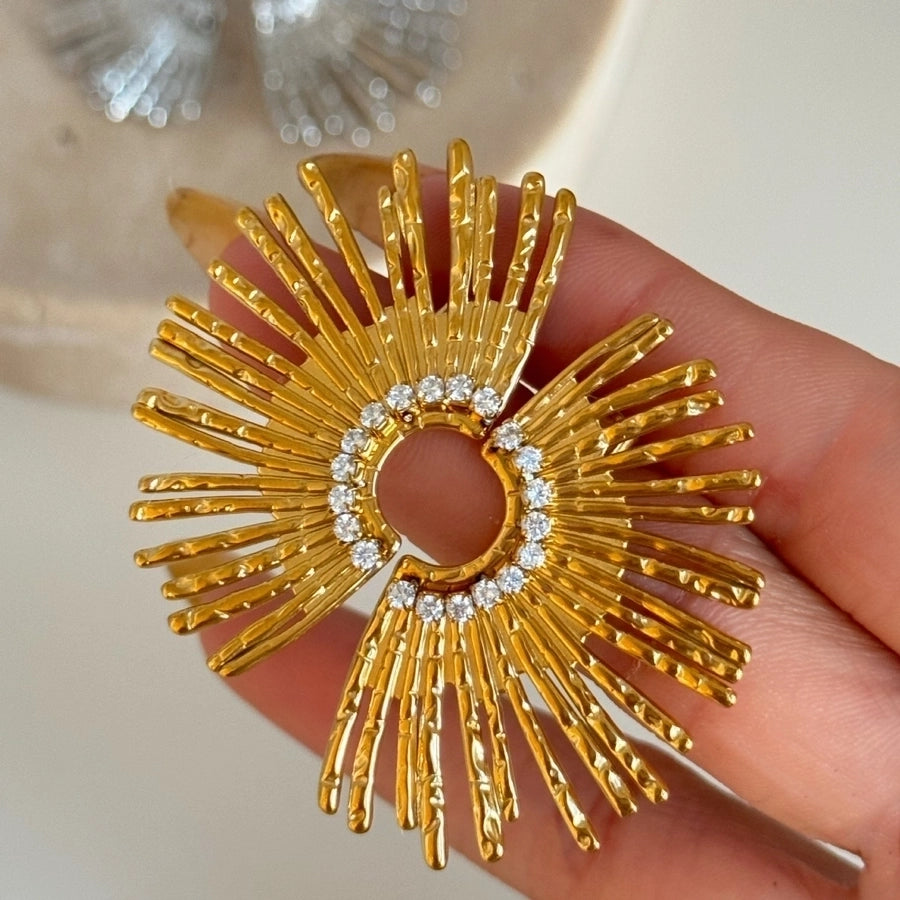Sun Stainless Steel Earrings Necklace