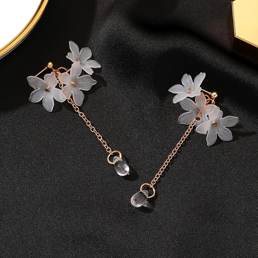 Flower Alloy No Inlaid Drop Earrings