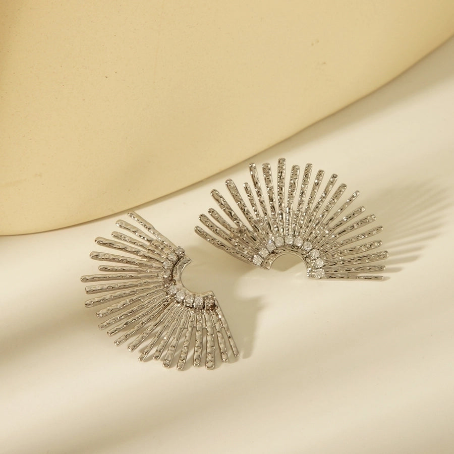 Sun Stainless Steel Earrings Necklace