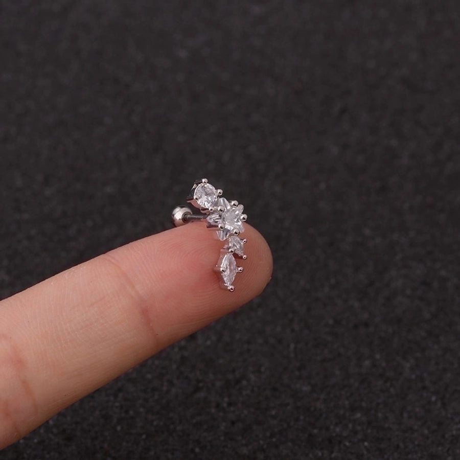 Ear Stainless Steel Zircon