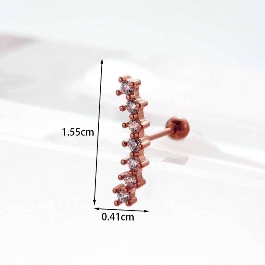 Ear Stainless Steel Zircon