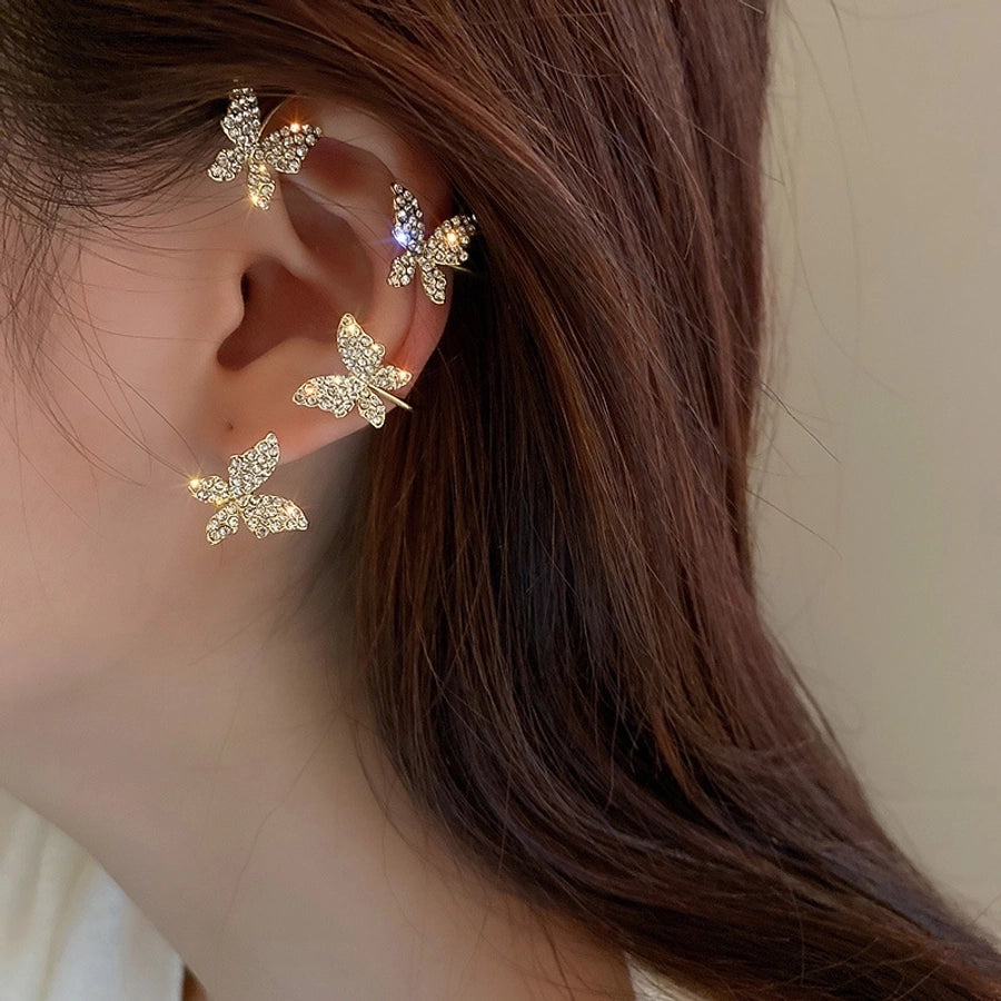 rhinestone butterfly earrings