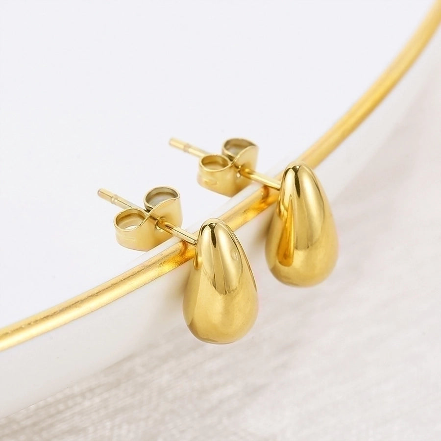 Stainless Steel 18K Gold Plated Ear Studs