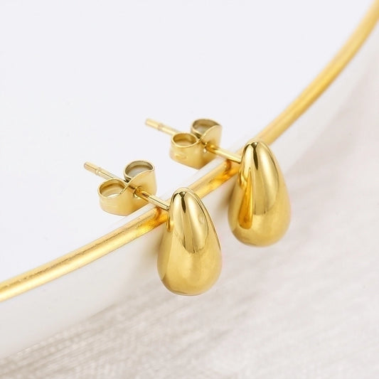 Stainless Steel 18K Gold Plated Ear Studs