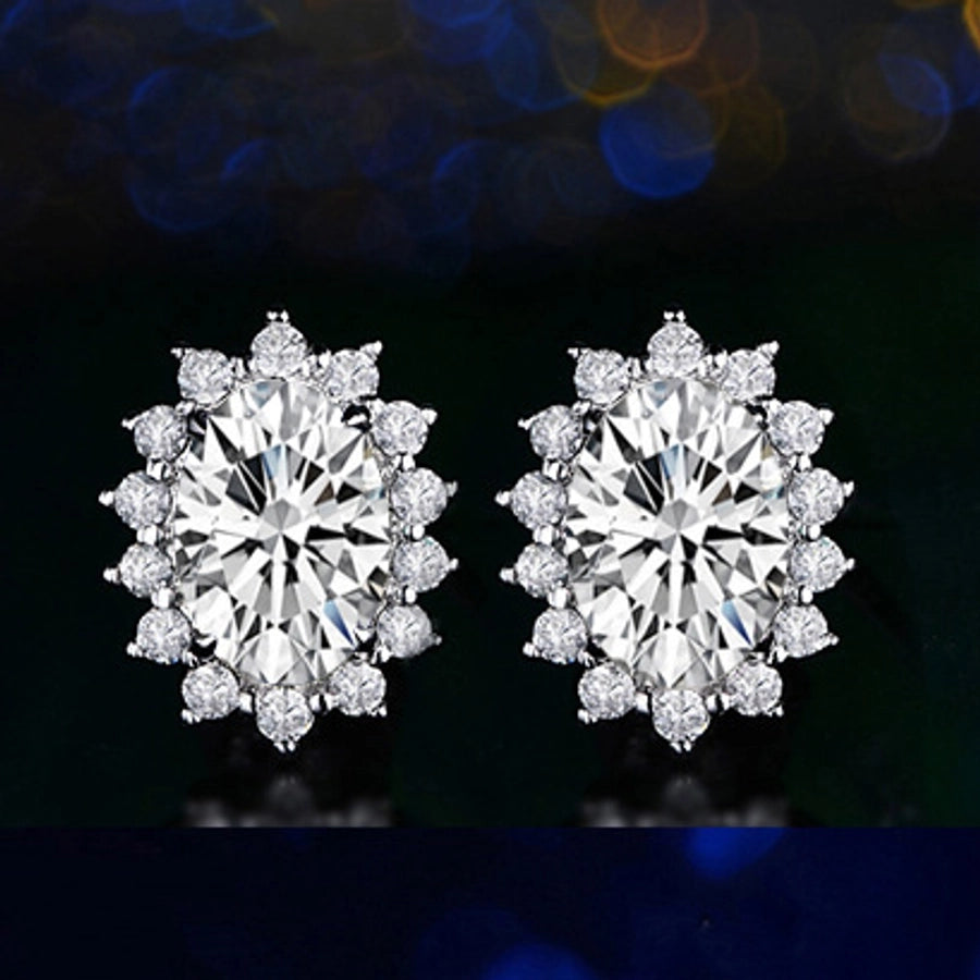 oval crystal ear