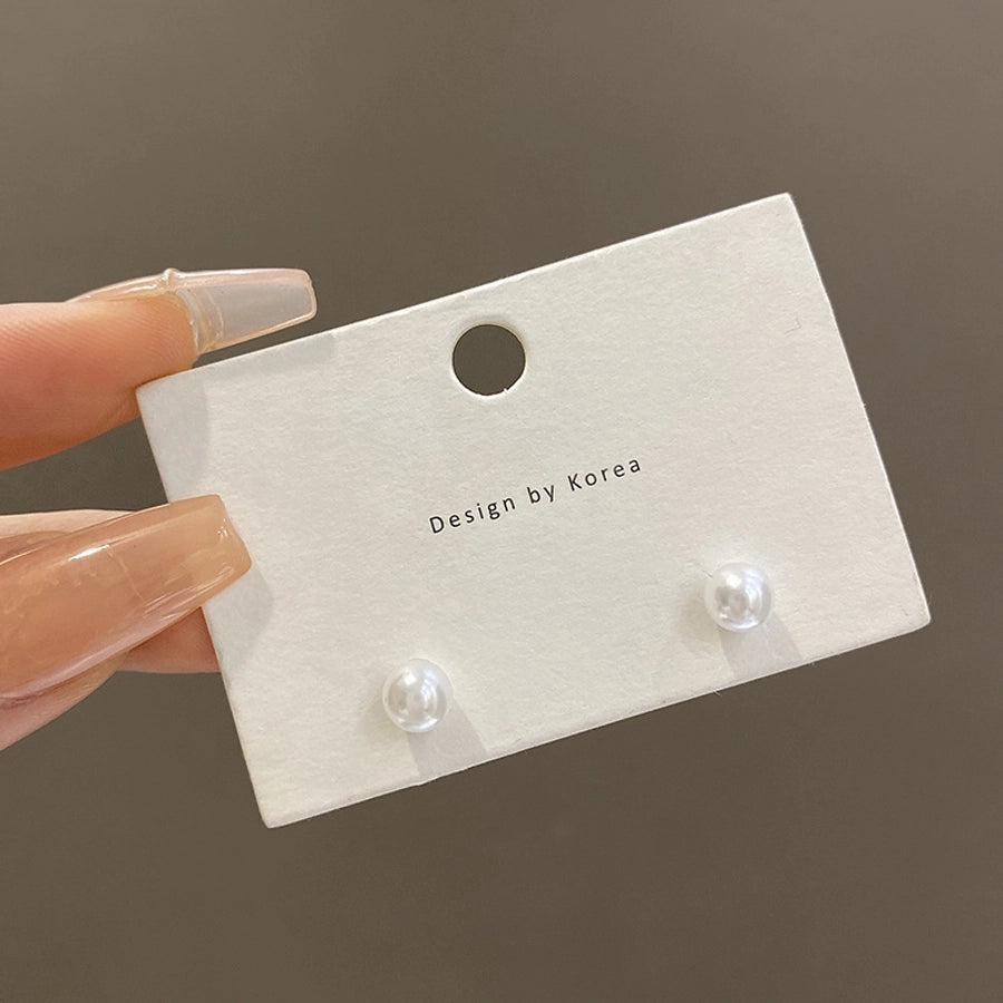 luxurious geometric pearl earrings