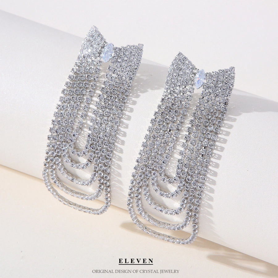 tassel zircon earrings