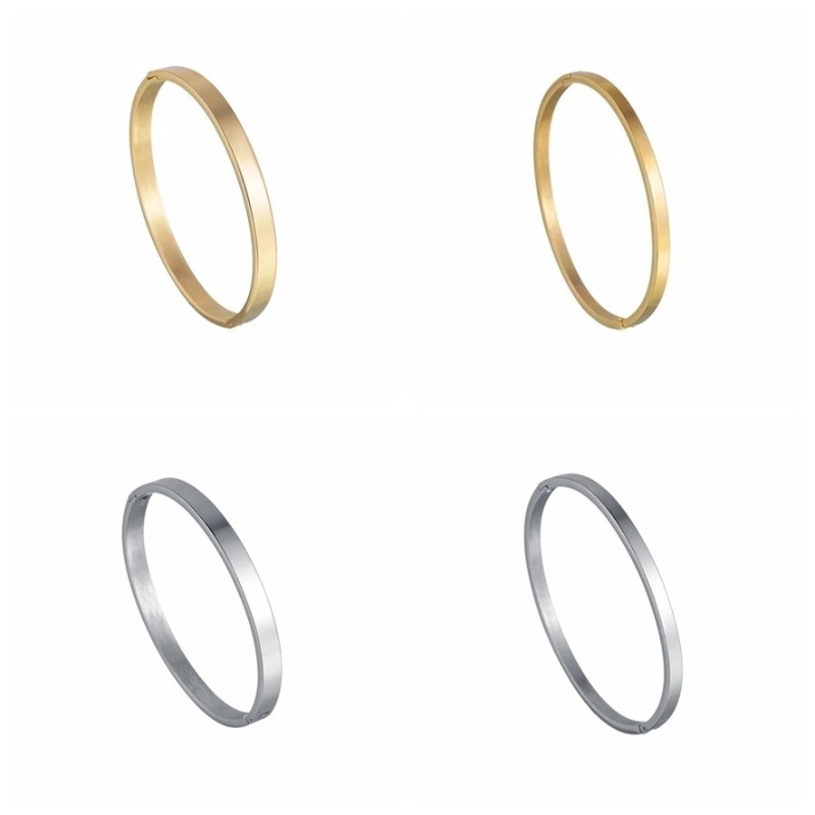 Simple Style Stainless Steel Bangle