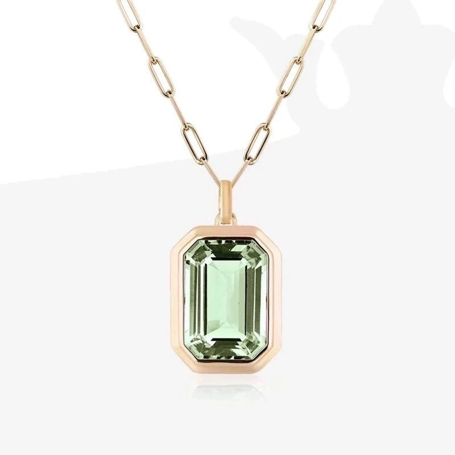 Square Stainless Steel Zircon Necklace