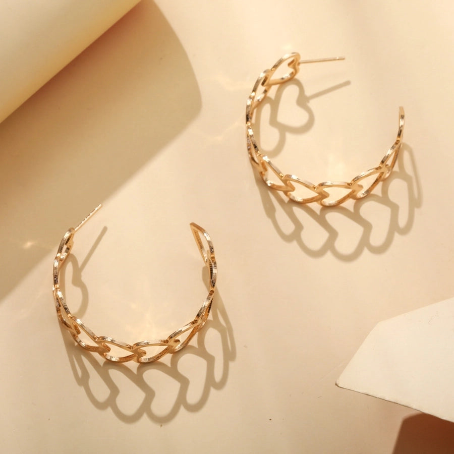 heart metal earrings
