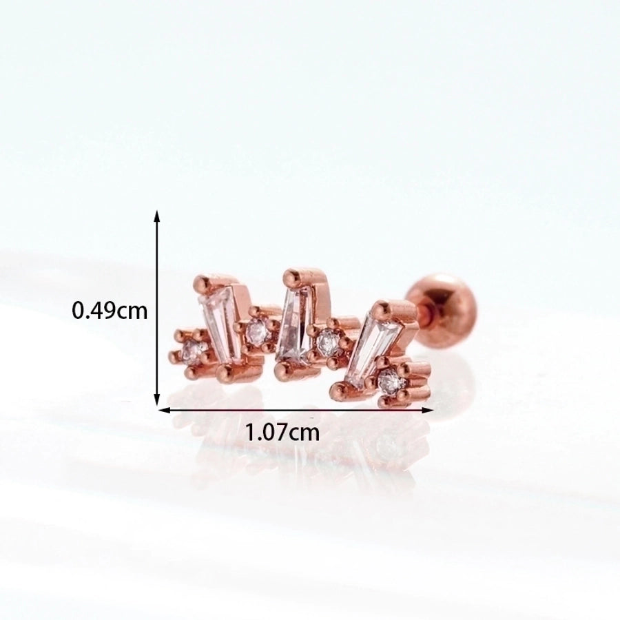 Ear Stainless Steel Zircon