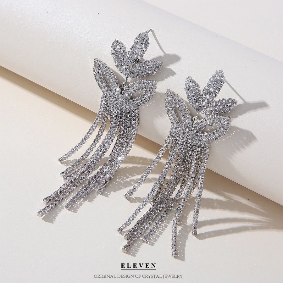 tassel zircon earrings