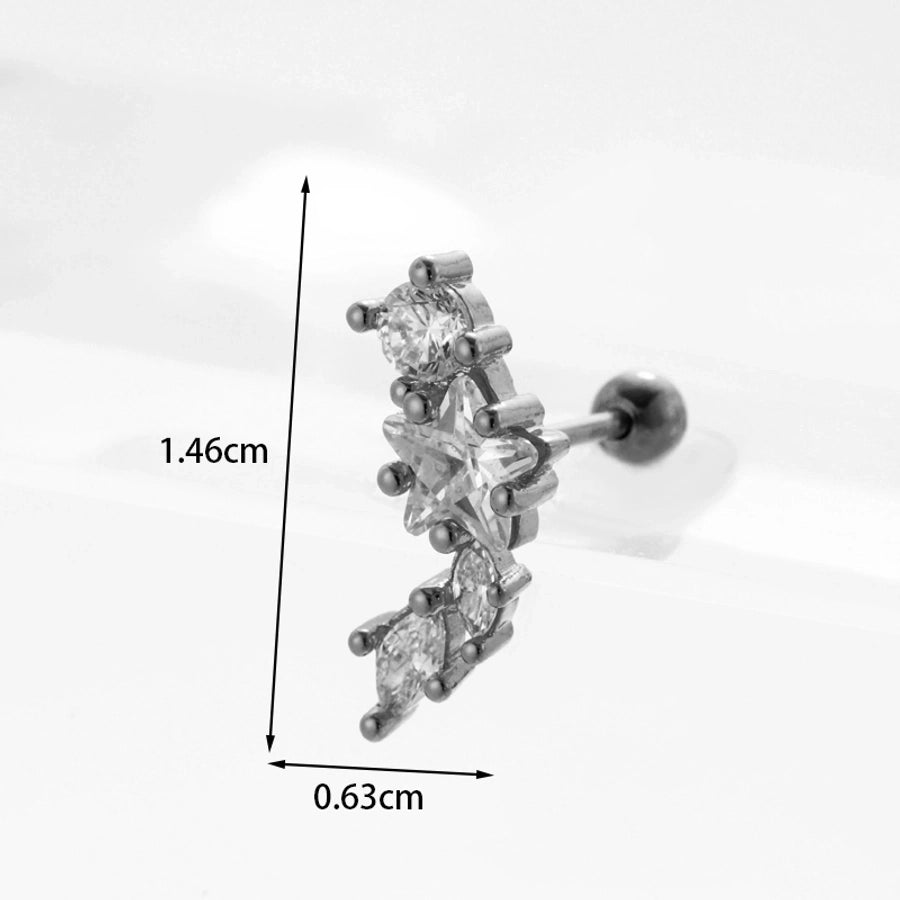Ear Stainless Steel Zircon