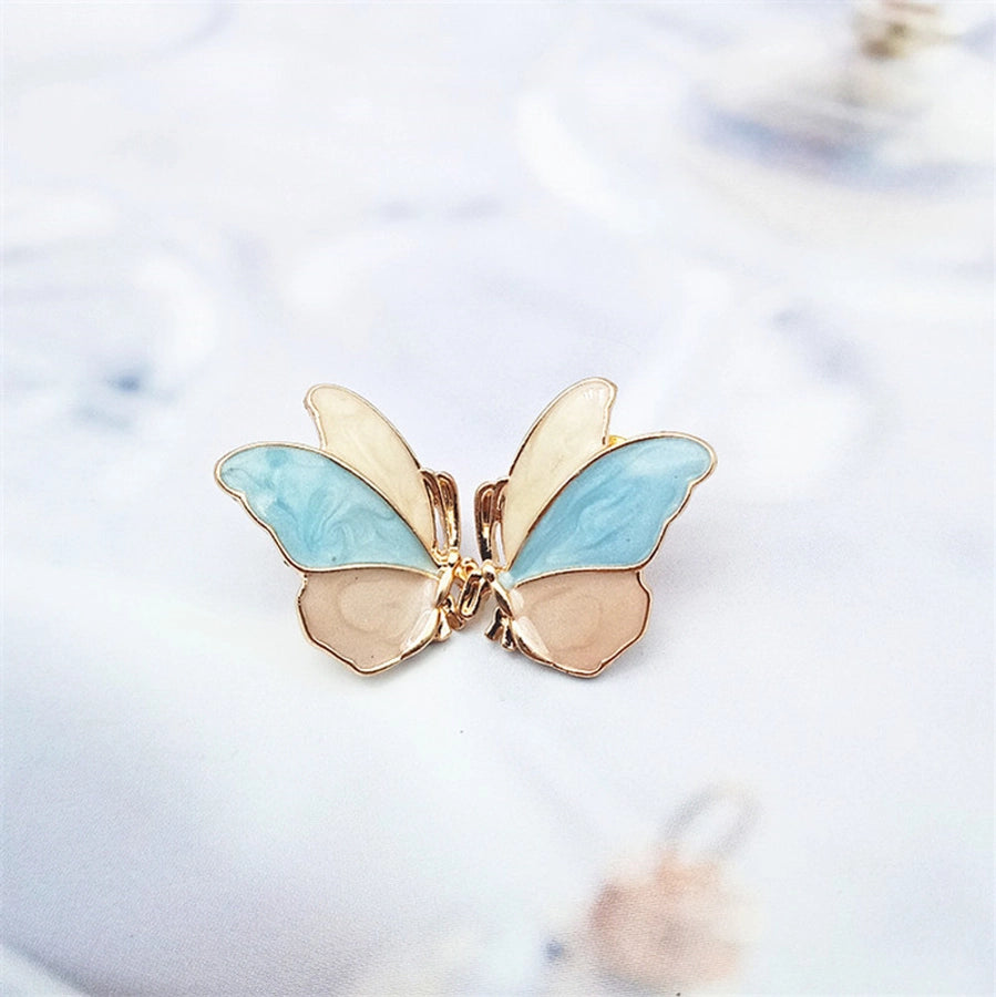 sweet butterfly alloy enamel ear studs