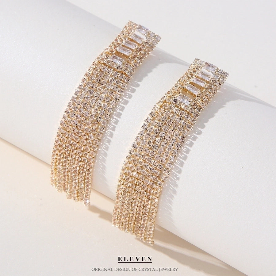 tassel zircon earrings