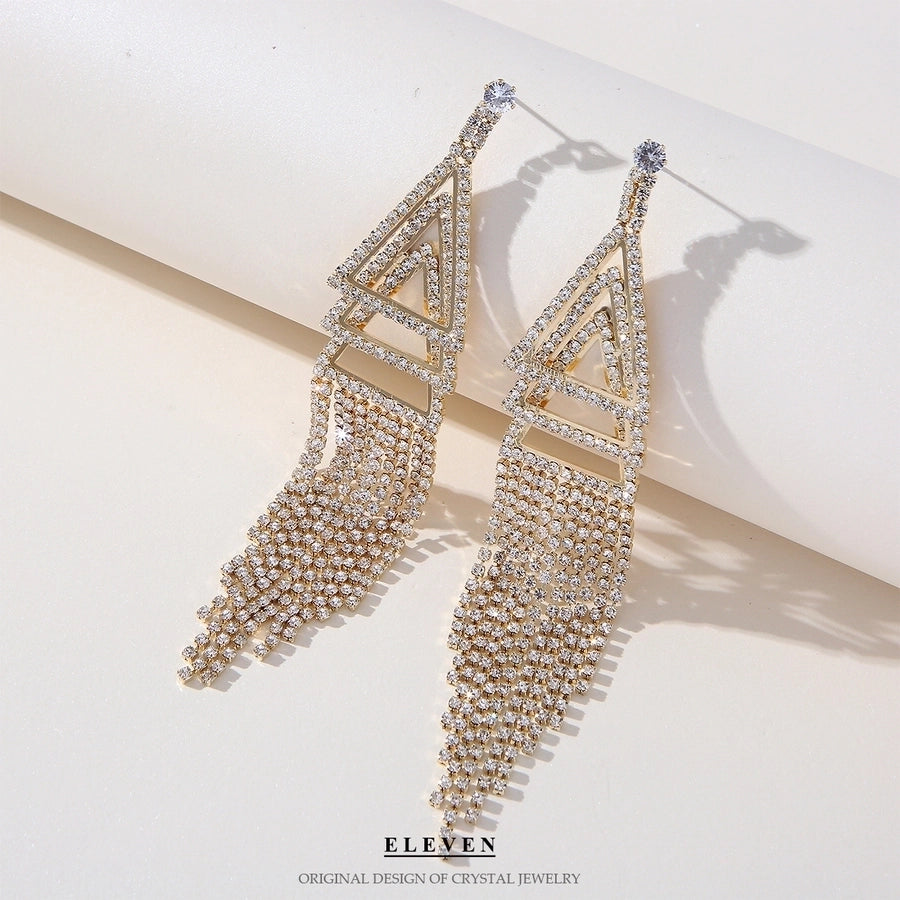 tassel zircon earrings