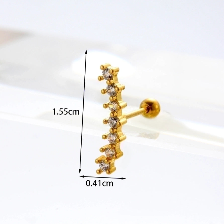 Ear Stainless Steel Zircon