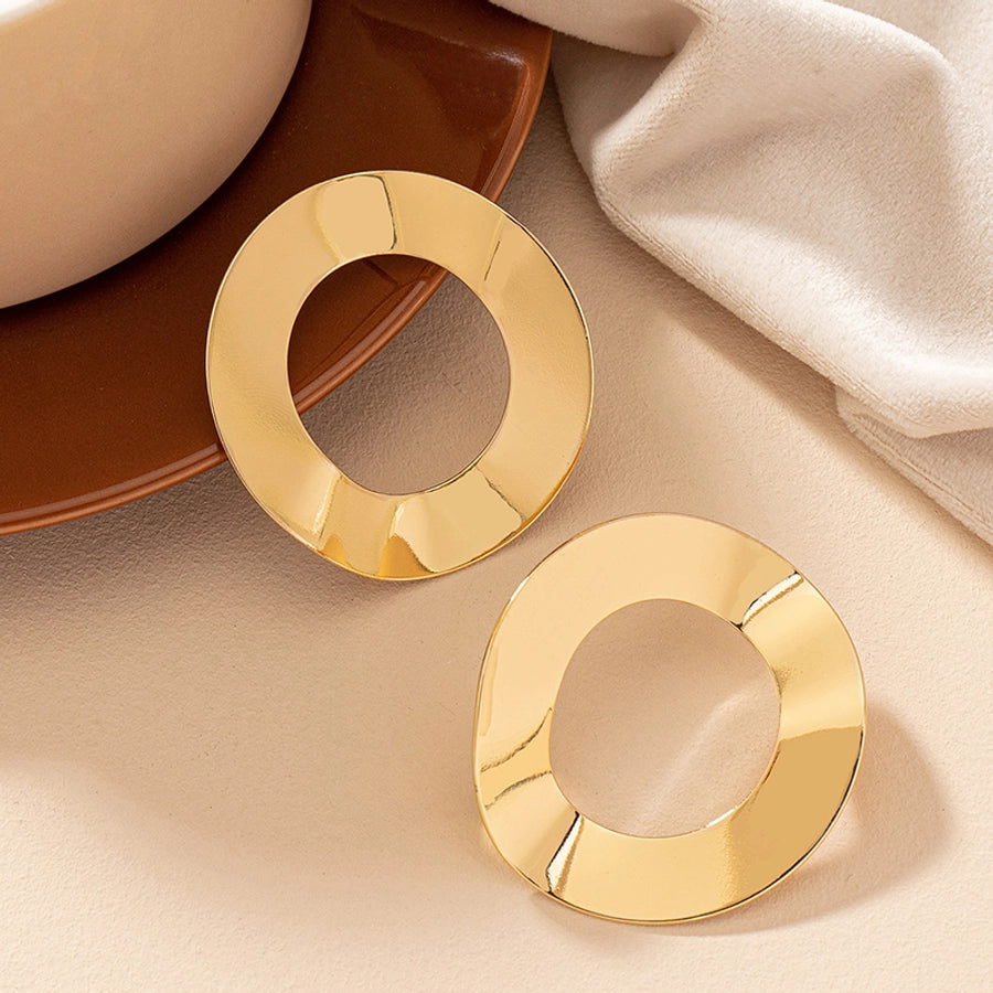 geometric alloy ear studs